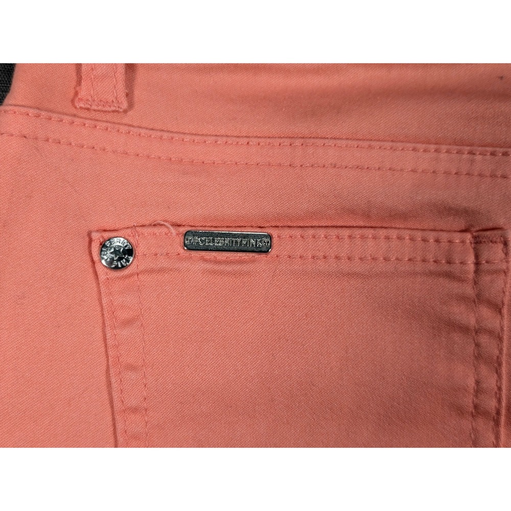 Celebrity Pink Jeans Low Rise Skinny Desert Flower Peach Colored Pants Size 3 - Picture 5 of 6